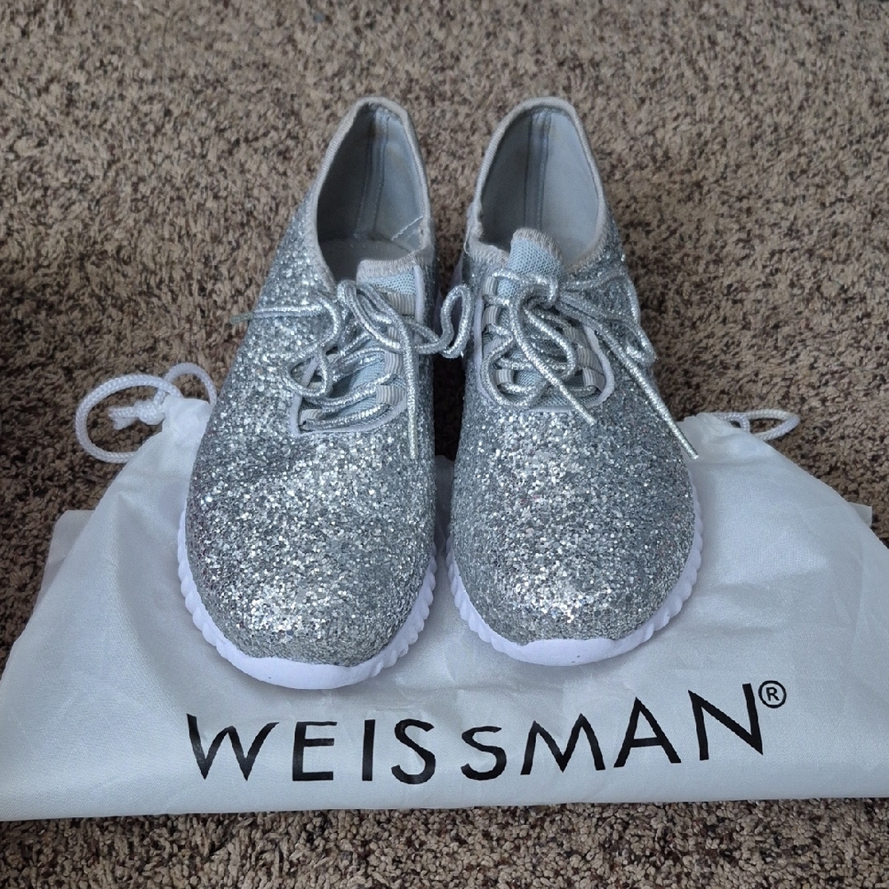 Weissman Women's Silver Glitter Sneakers